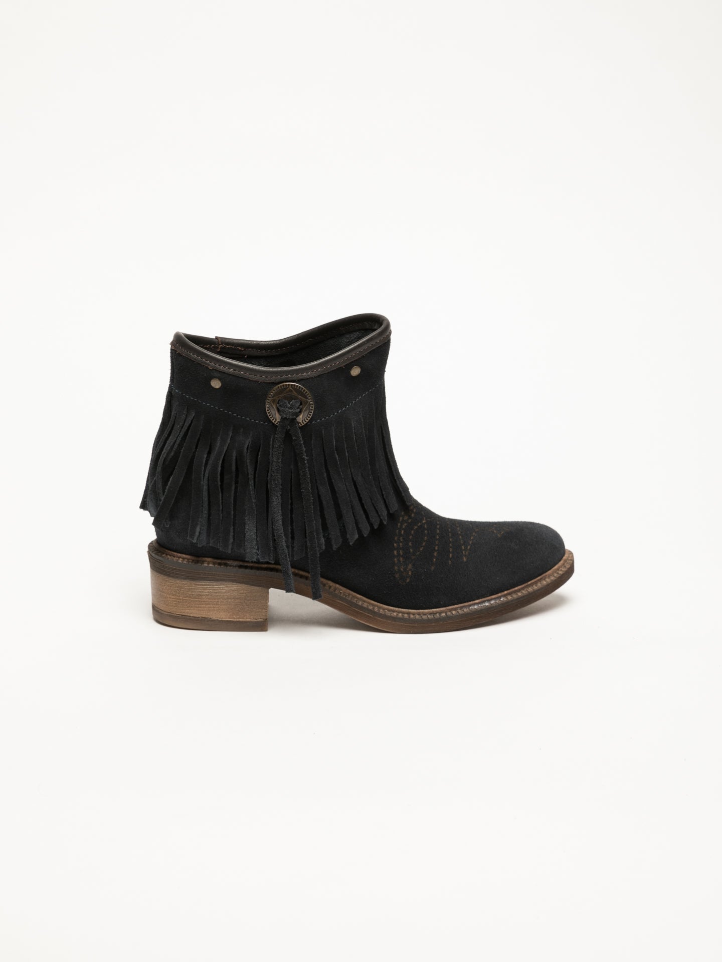 Foreva Blue Fringed Ankle Boots